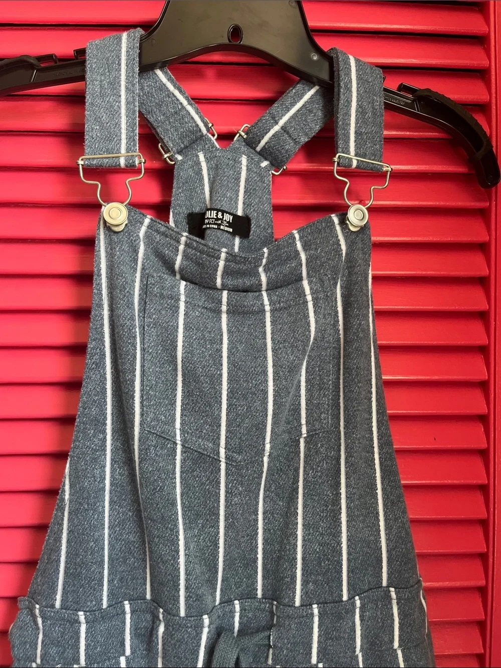 Women’s stripe soft feel jean look style bibs MEDIUM